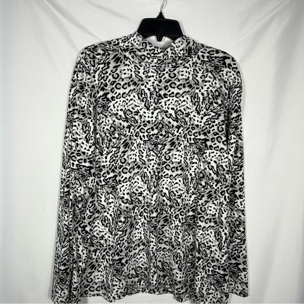 Chico’s Women’s Long Sleeve Cowl Neck Leopard Print Top.  Chico’s Size 3.  NWOT. - Picture 10 of 13
